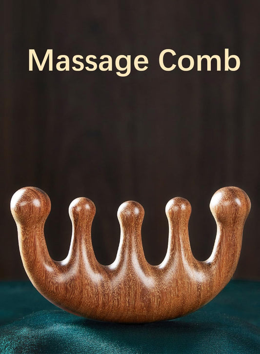 Hair Comb-Handmade 100% Natural Sandalwood &Anti-Static, Scalp Massage (Air Cushion Comb-5)