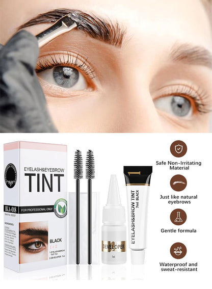 NOVO 2-In-1 Lash Tint Kit, Easy to Use Eyelash & Eyebrow Tint Kit - 7Ml+7Ml