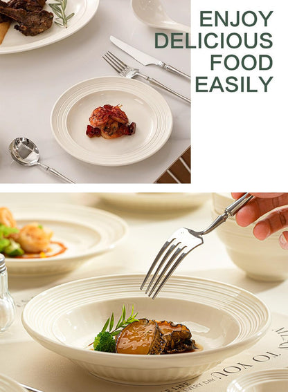 18Pcs Dinnerware Set, Gift Kit, Plates and Bowls Sets, Oven, Dishwasher and Microwave Safe, Green Rose