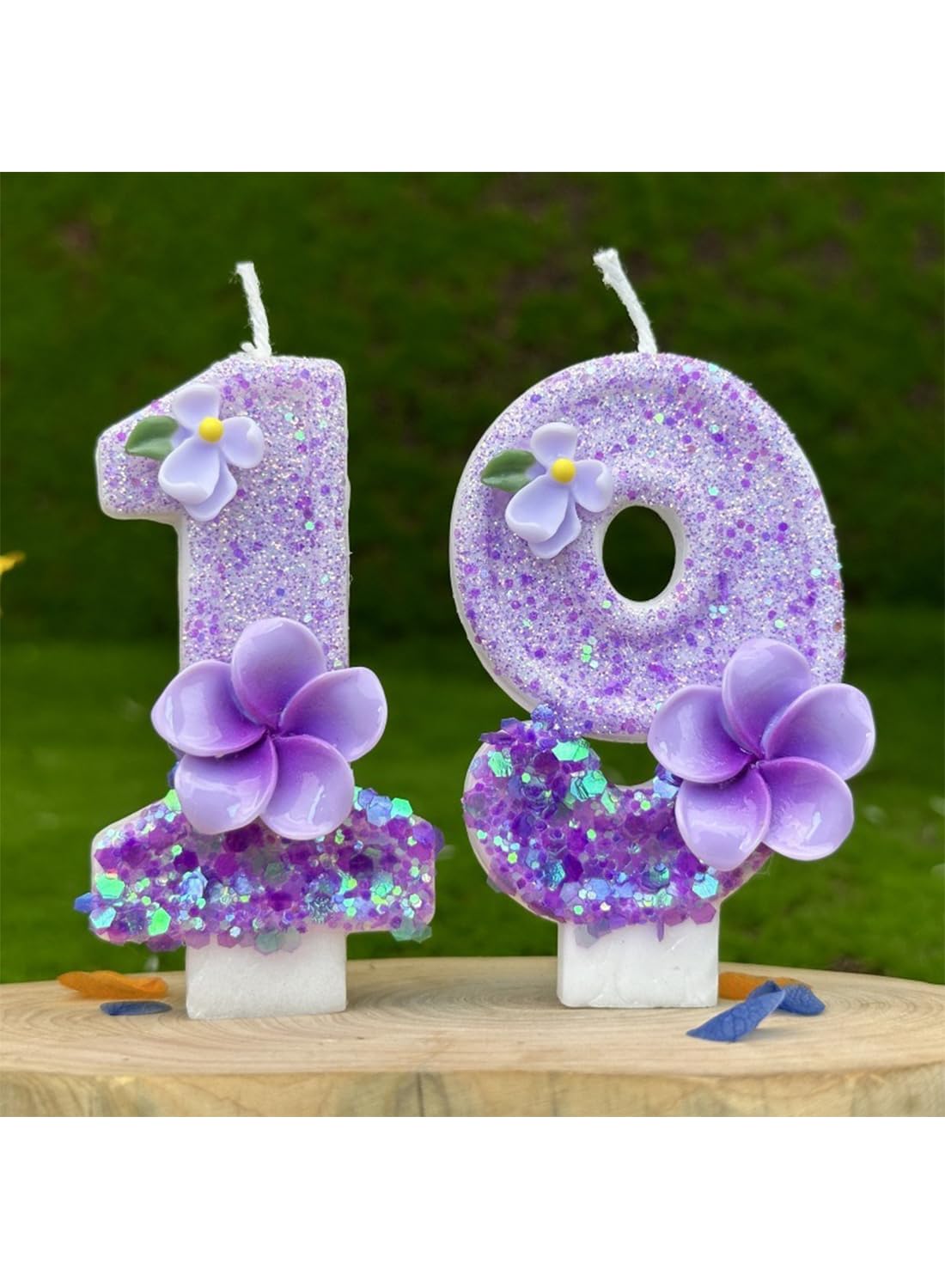 7cm Birthday Number Candles for Cake Decoration, Glittery Cake Toppers with Cute Designs, Perfect for Kids' Parties, Anniversaries, and Celebrations-Green Turtle(No.0)