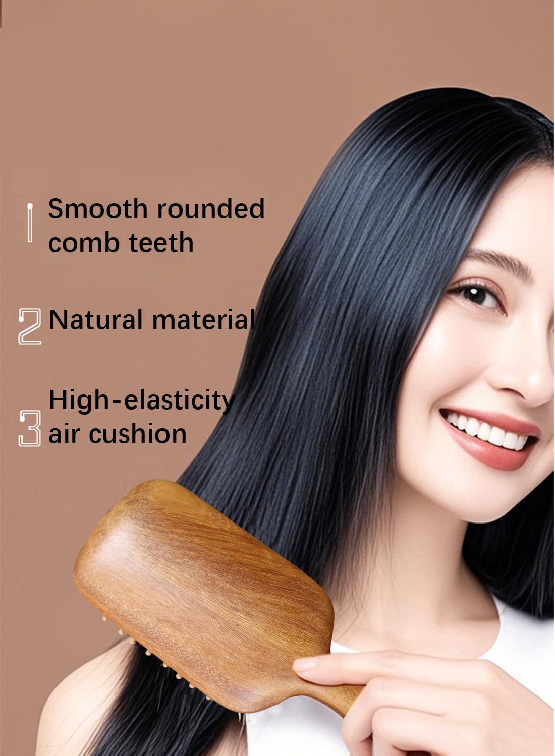 Hair Comb-Handmade 100% Natural Sandalwood &Anti-Static, Scalp Massage (Air Bag Comb-L)