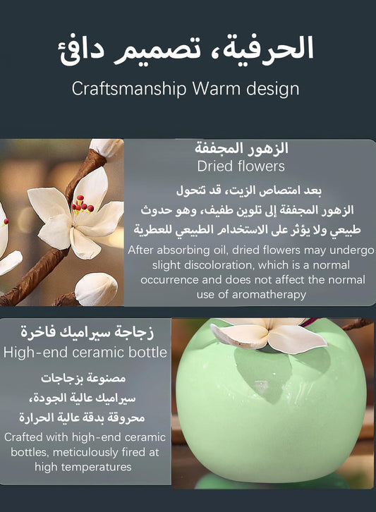 NOVO Diffuser, Natural Reed Diffuser Gift with Anti-Slip Pad, Long Lasting Scent for Room Bathroom Office & Car Decor,Air Fresheners&Stress Relief 30ml - Lemon & Citronella