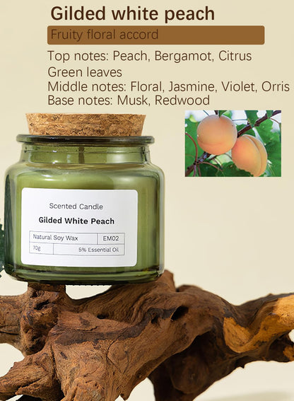 NOVO Scented Candles, 100g Natural Soy Wax Blend Aromatherapy Candle with Pure Essential Oils,12 Hours of Burn Time, or Home SPA Bathing Yoga-Wild Bluebell Brown/White