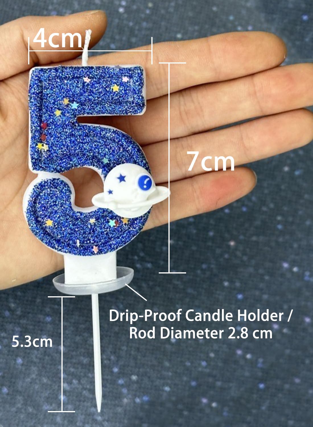 7cm Birthday Number Candles for Cake Decoration, Glittery Cake Toppers with Cute Designs, Perfect for Kids' Parties, Anniversaries, and Celebrations-Green Turtle(No.0)