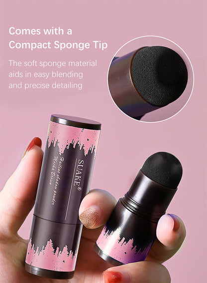 NOVO Hairline Shadow Powder with Puff Touch, Instant Hair Root Concealer Hair Loss, Natural Quick Cover Sweat Proof Grey Hair Coverage for Unisex
