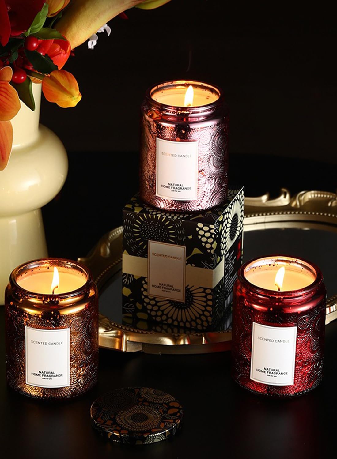 Scented Candle, Luxury Aromatherapy Soy Wax Candles, 40 Hours Clean Burn for Home D¨¦cor, 200g-Blackcurrant