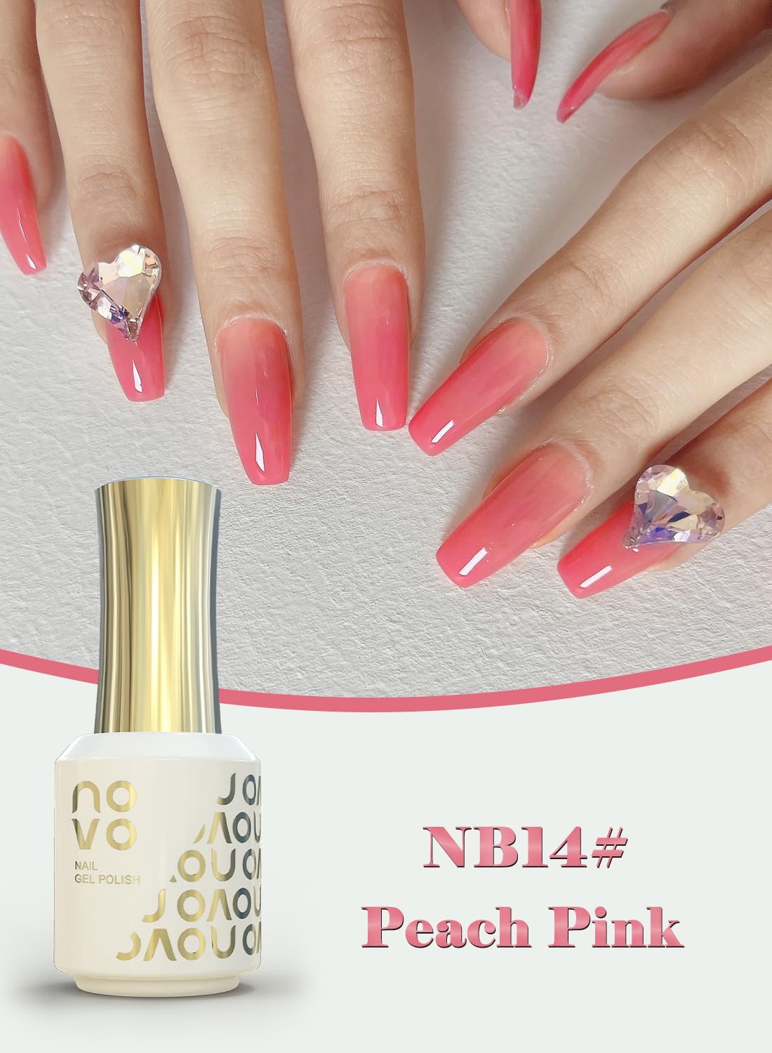 novo Rubber Base Gel, Shiny UV LED Gel Nail Polish for Women 12ml-NB1# Nude Beige