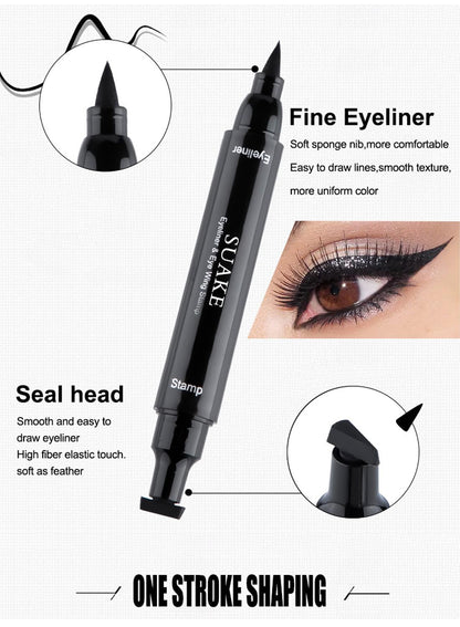 NOVO Liquid Eyeliner Stamp Pencil, Quick Drying Long Lasting Waterproof Eyeliner Pen, Easy to Use Eye Makeup Wear, Newbie Friendly