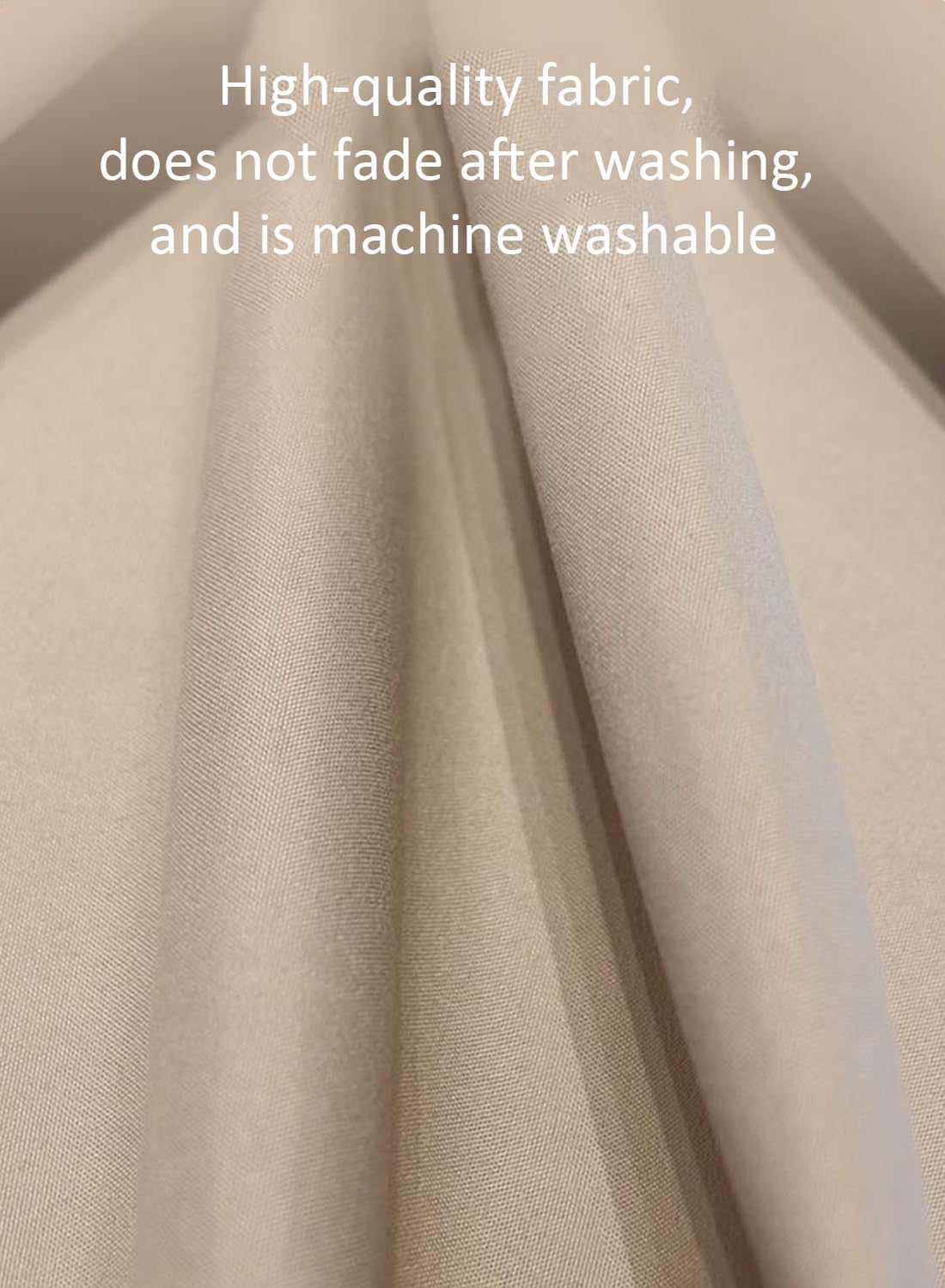 NOVO Velcro Curtains, Pongee No Drill Curtain, 100% Blackout, 1 Panel, W150 x H200CM, Fits Windows 75-100CM Wide, Beige