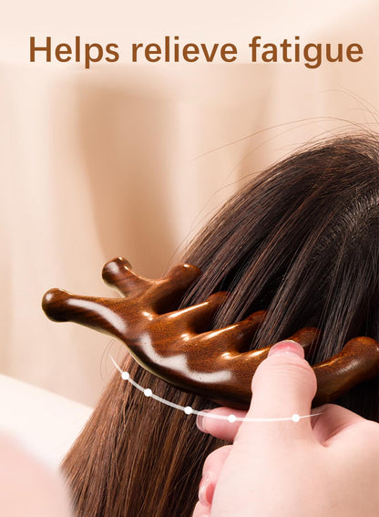 Hair Comb-Handmade 100% Natural Sandalwood &Anti-Static, Scalp Massage (Air Cushion Comb-7)