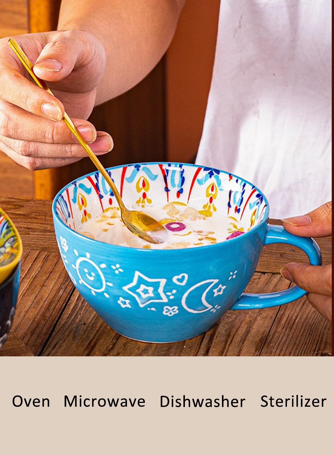 NOVO Hand-Painted Coloful Ceramic Mug Cup