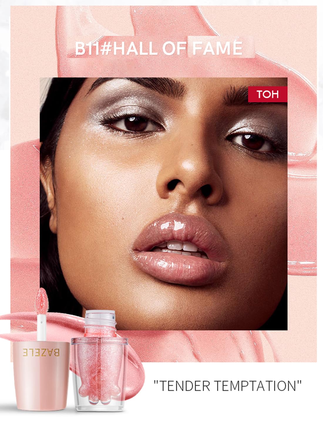NOVO Jelly Lipstick Liquid - Waterproof High Pigment Lip Gloss, Lightweight and Long-Lasting Lips Stain (Crystal Clear B01)