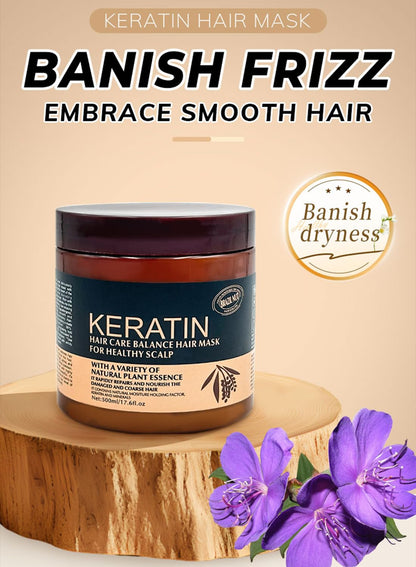 Keratin Brazil Nut Hair Mask, Hydrating Conditioner Repair Damage Strands, 500ml