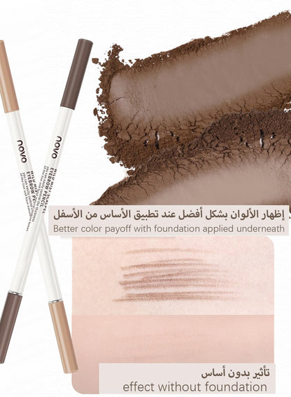 NOVO Eyebrow Pencil, Long-lasting Waterproof Eyebrow Makeup with Fine Tip and Brush for Natural-Looking Brows, Wild Mist Brow Pen 1Pcs - Natural Brown