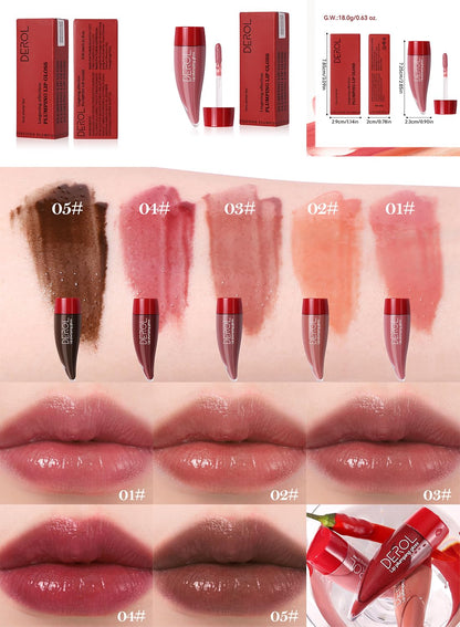 NOVO Mirror Lip Gloss, Moisturizing Long Lasting Liquid Lipstick with Essential Oil and Peppermint, Full Coverage Lightweight & High Shine Tint for Women-Red 02