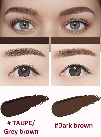 NOVO Multi-Function Eyebrow Cream Set, Brow Makeup & 4D Brow Stamp Brush, Dark Brown