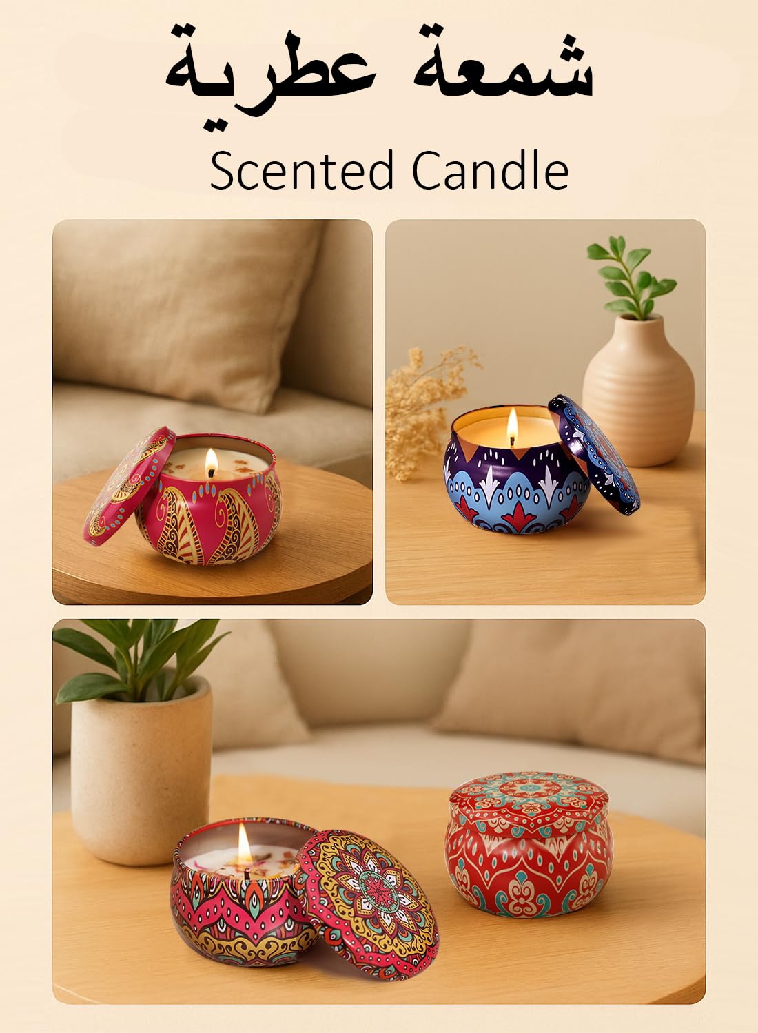 NOVO Scented Candle- 80g Natural Soy Wax Blend Aromatherapy Candle with Pure Essential Oils & Real Dried Flowers -Tuberose
