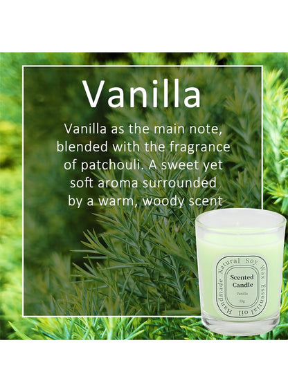 NOVO Scented Candles, Natural Soy Wax Blend Aromatherapy Candle with Pure Essential Oils 55g-Vanilla