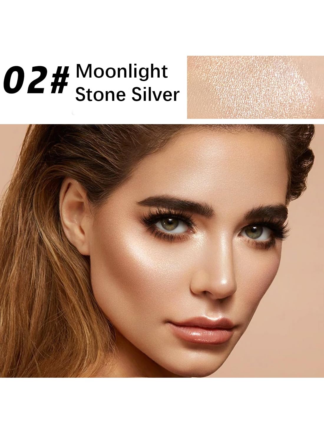 NOVO Highlighter Stick, Long-Lasting Waterproof Shimmer Powder, Natural Matte Contour Cream, Non-Greasy Illuminator for Face Body Collarbones