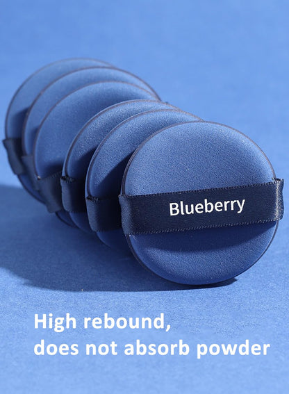 NOVO 6Pcs Round Shaped Blue Sponge Puff, Flawless Foundation Blender Makeup Puff Set for Women