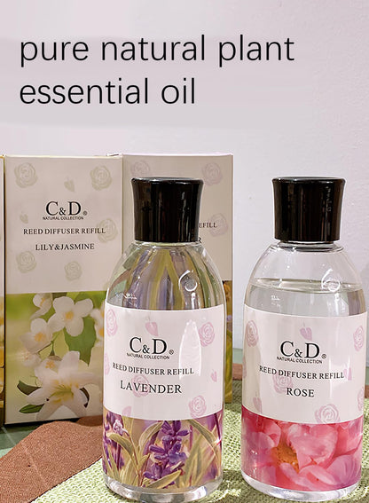 NOVO Reed Diffuser Oil Refill ¨C Long-Lasting Natural Fragrance for Home, Bedroom, Bathroom & Office Decor, 180ml ¨C Vanilla & Sandalwood