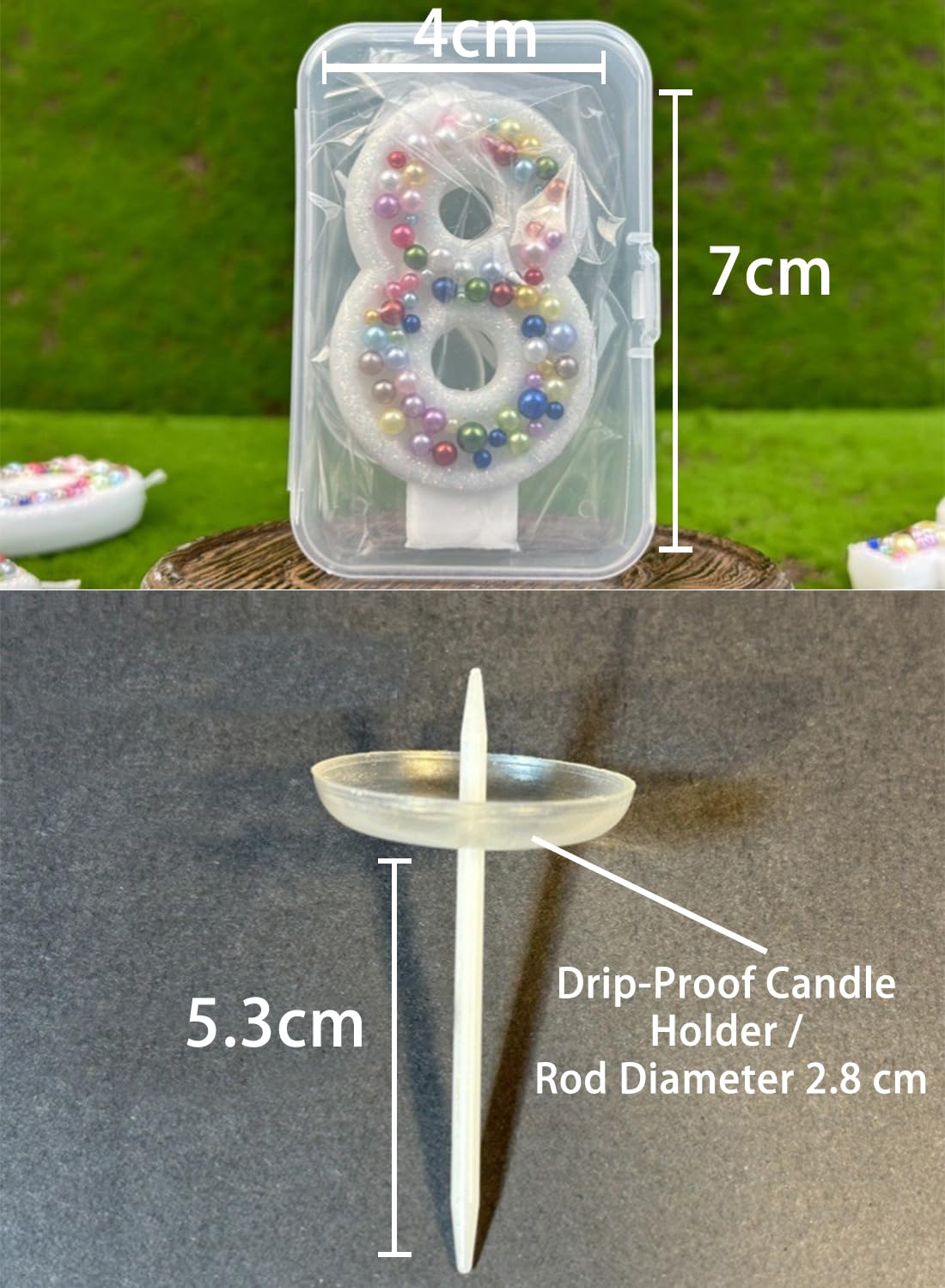 7cm Birthday Number Candles for Cake Decoration, Glittery Cake Toppers with Cute Designs, Perfect for Kids' Parties, Anniversaries, and Celebrations-Green Turtle(No.0)