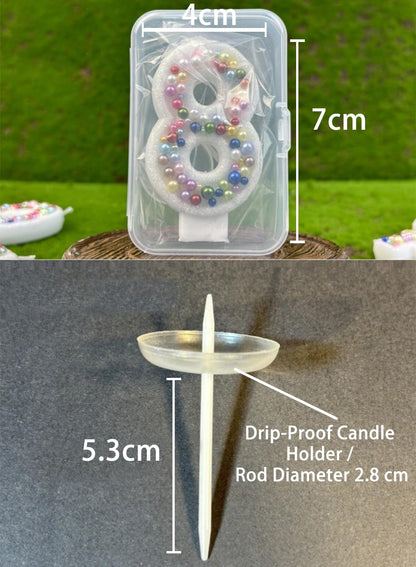 7cm Birthday Number Candles for Cake Decoration, Glittery Cake Toppers with Cute Designs, Perfect for Kids' Parties, Anniversaries, and Celebrations-Green Turtle(No.0)