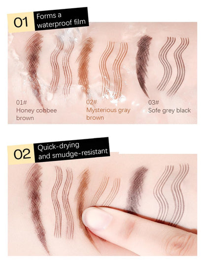 NOVO Eyebrow Pen with Micro-Fork Tip, 4 Tip Microblade Eyebrow & Waterproof Long Lasting Brow Contouring Pencil - Grey Black
