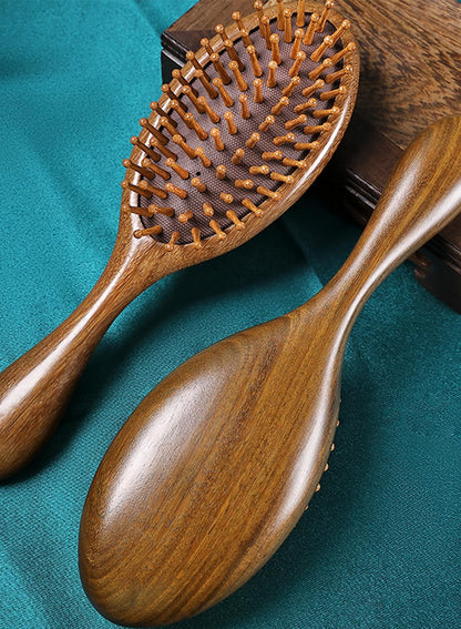 Hair Comb-Handmade 100% Natural Sandalwood &Anti-Static, Scalp Massage (Air Bag Comb-M)