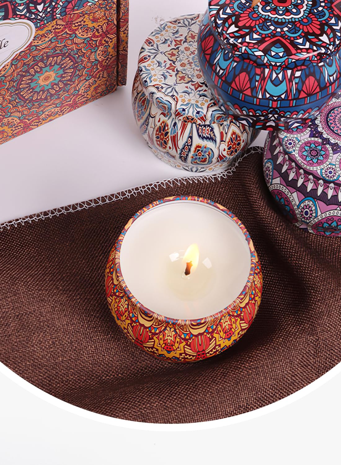 NOVO Scented Candle- 80g Natural Soy Wax Blend Aromatherapy Candle with Pure Essential Oils & Real Dried Flowers -Tuberose
