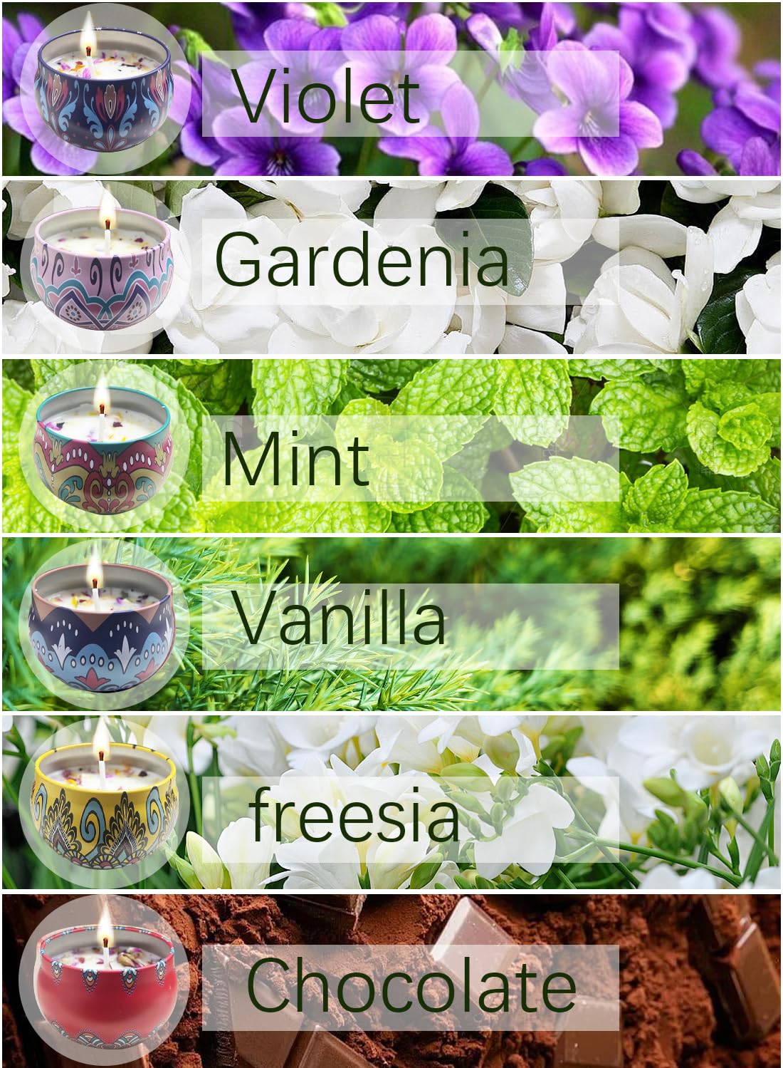 NOVO Scented Candle- 80g Natural Soy Wax Blend Aromatherapy Candle with Pure Essential Oils & Real Dried Flowers -Tuberose