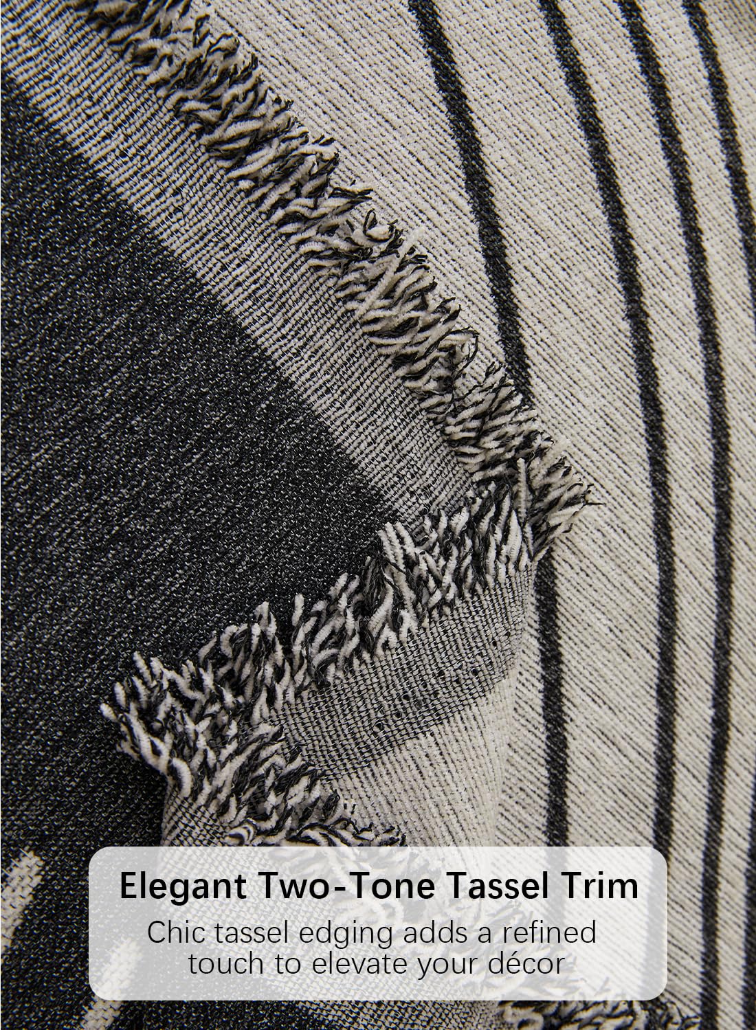 Sofa Couch Cover, Chenille Throw Blanket with Tassels, Reversible Thick Soft Decorative for Furniture Protecter-Light Grey, W180xL340cm