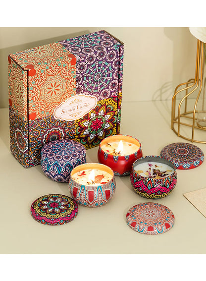 NOVO Scented Candle- 80g Natural Soy Wax Blend Aromatherapy Candle with Pure Essential Oils & Real Dried Flowers -Tuberose