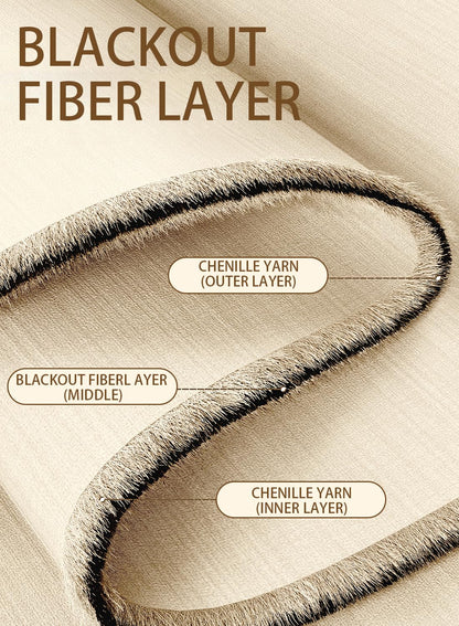 NOVO Double-Sided Chenille Blackout Curtain ¨C Grommet Top, 90% Light Blocking, Single Panel, W250 x H270CM, Fits Windows 125¨C165CM Wide (Cream White)