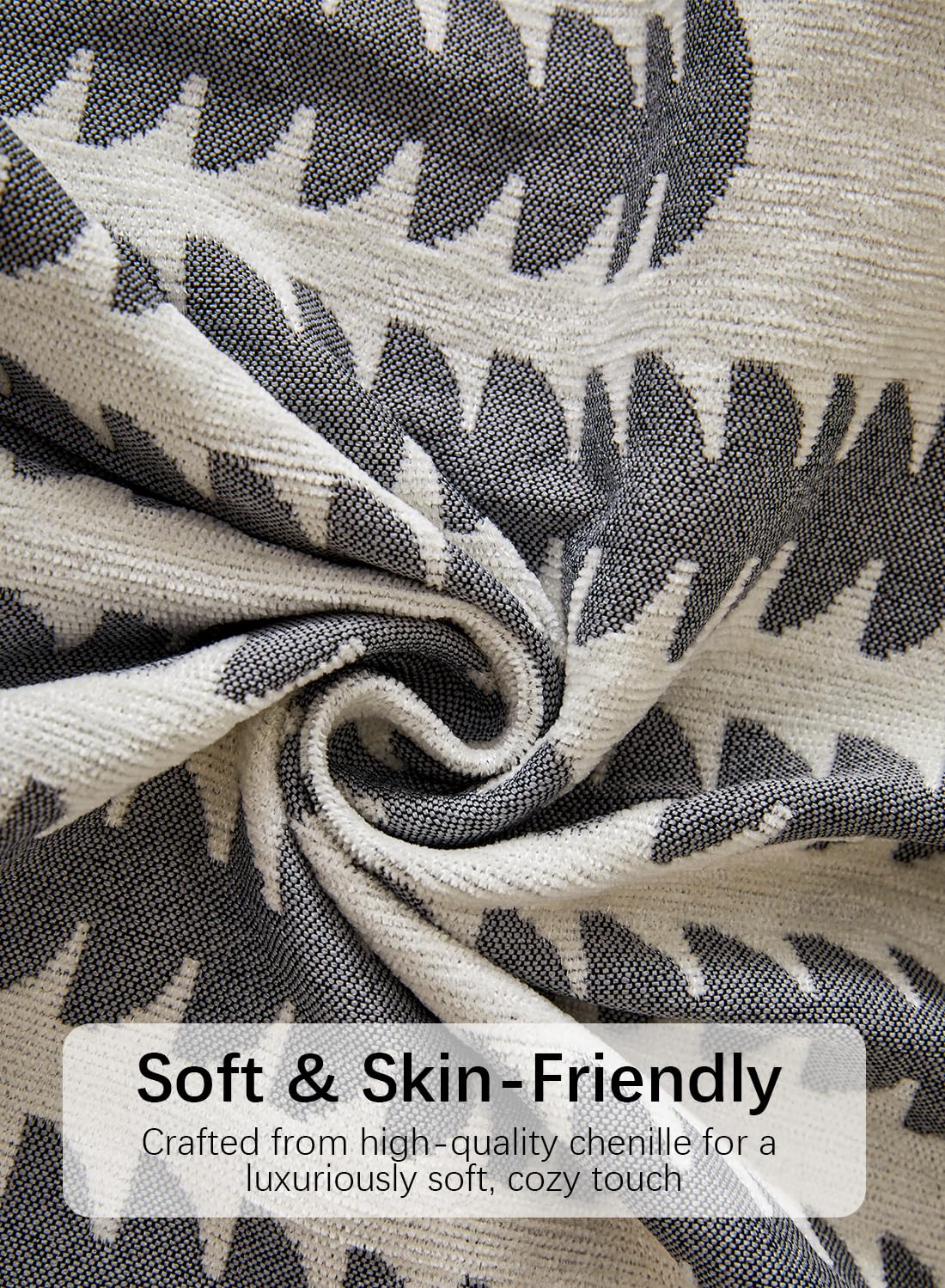 Sofa Couch Cover, Chenille Throw Blanket with Tassels, Reversible Thick Soft Decorative for Furniture Protecter-Light Grey, W180xL340cm