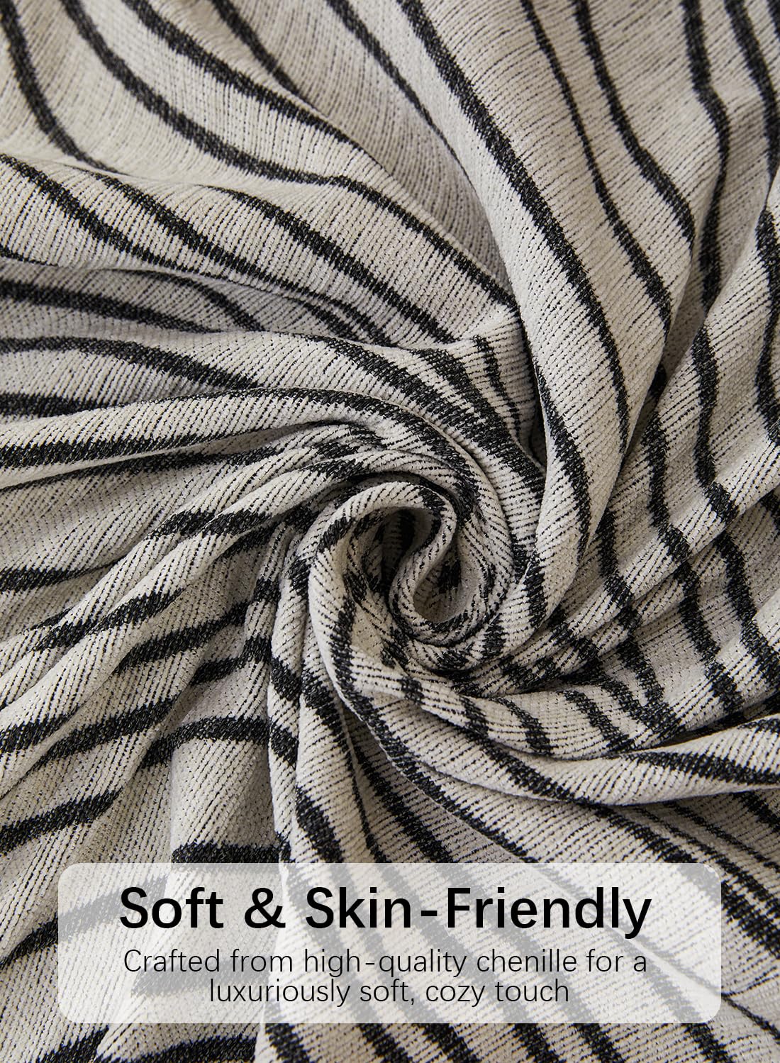 Sofa Couch Cover, Chenille Throw Blanket with Tassels, Reversible Thick Soft Decorative for Furniture Protecter-Grey, W180xL380cm