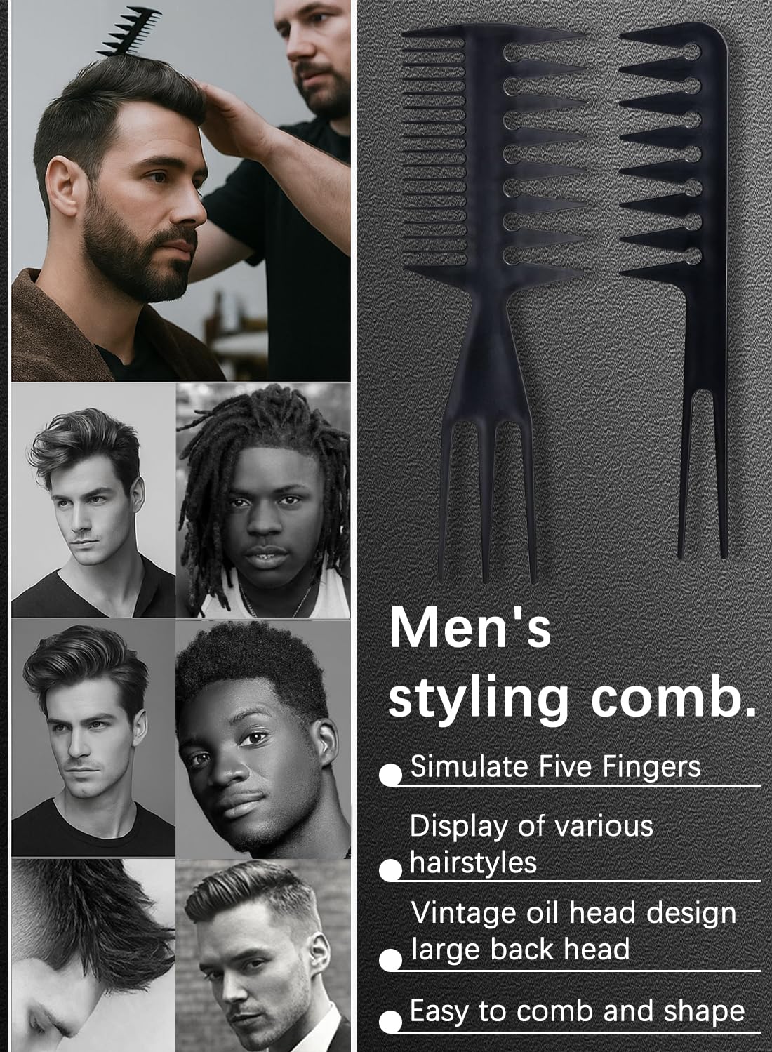 Hair Comb- 10Pcs Professional Hair Styling Combs, Anti-Static Barber Combs Kit for Detangling, Fine & Thick Hair (Styling Hair Comb 10PCS)